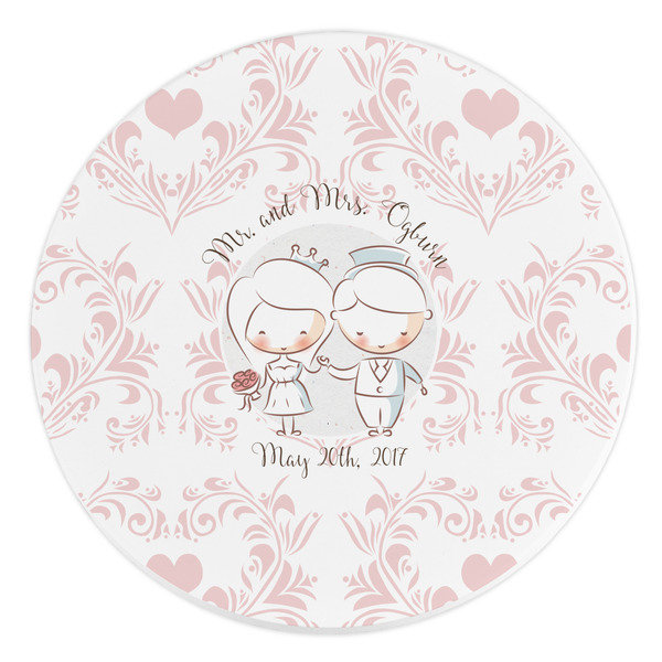 Custom Wedding People Round Stone Trivet (Personalized)