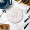 Wedding People Round Stone Trivet - In Context View