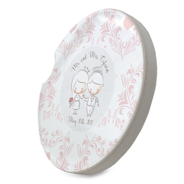 Wedding People Sandstone Car Coaster - STANDING ANGLE