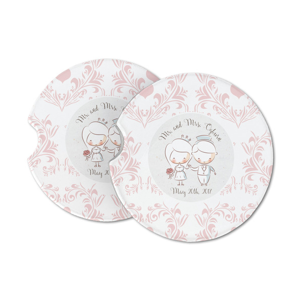 Custom Wedding People Sandstone Car Coasters - Set of 2 (Personalized)