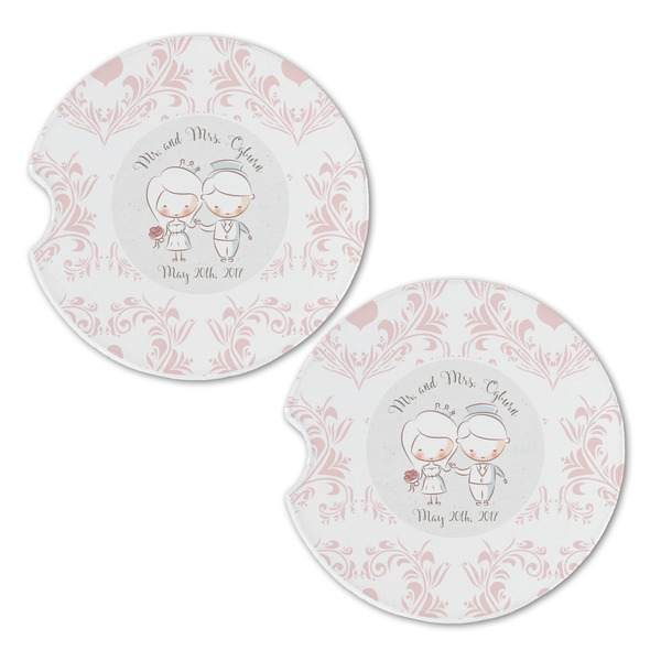 Wedding People Sandstone Car Coasters - Set of 2