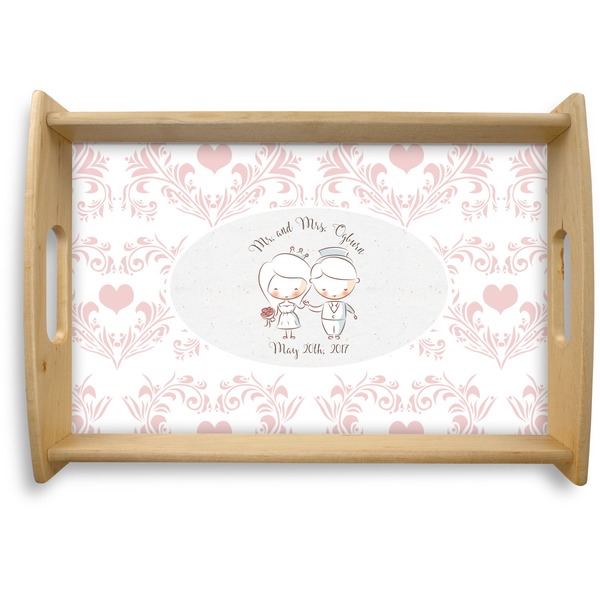 Custom Wedding People Natural Wooden Tray - Small (Personalized)