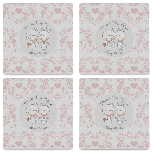 Wedding People Set of 4 Sandstone Coasters - See All 4 View