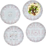 Wedding People Set of 4 Glass Lunch / Dinner Plate 10" (Personalized)