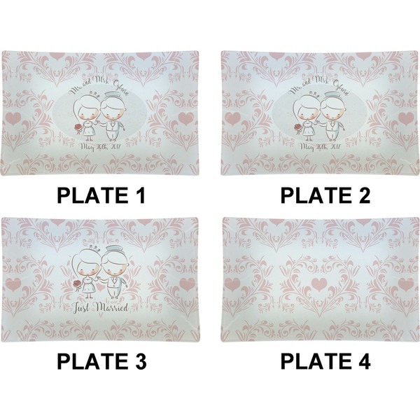 Wedding People Set of Rectangular Dinner Plates (Approval)