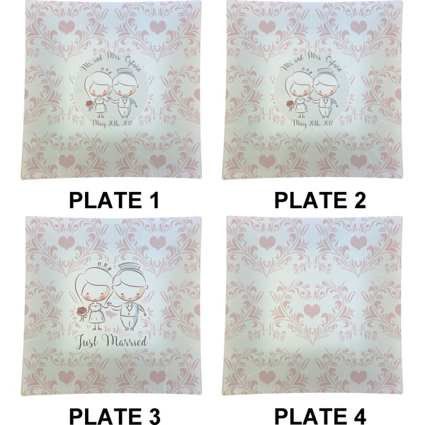Wedding People Set of Square Dinner Plates (Approval)