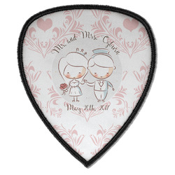 Wedding People Iron on Shield Patch A w/ Couple's Names