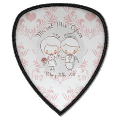 Wedding People Iron on Shield Patch A w/ Couple's Names