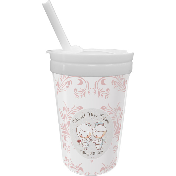 Custom Wedding People Sippy Cup with Straw (Personalized)