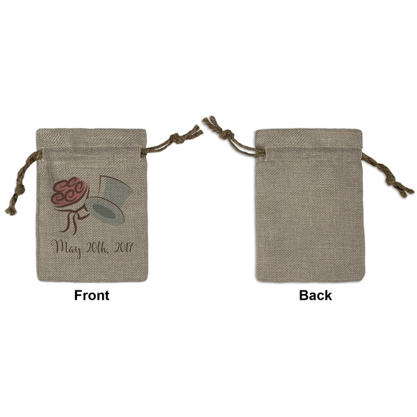 Wedding People Small Burlap Gift Bag - Front Approval