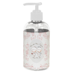 Wedding People Plastic Soap / Lotion Dispenser (8 oz - Small - White) (Personalized)