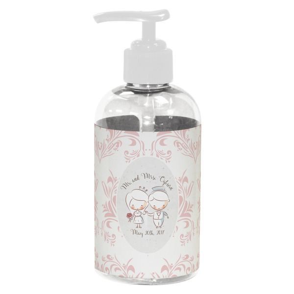 Custom Wedding People Plastic Soap / Lotion Dispenser (8 oz - Small - White) (Personalized)