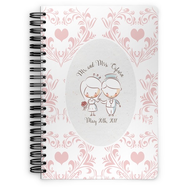 Custom Wedding People Spiral Notebook - 7x10 w/ Couple's Names
