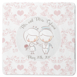 Wedding People Square Rubber Backed Coaster (Personalized)