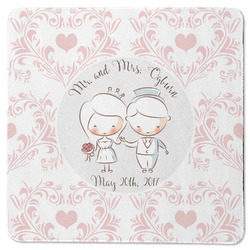Wedding People Square Rubber Backed Coaster (Personalized)