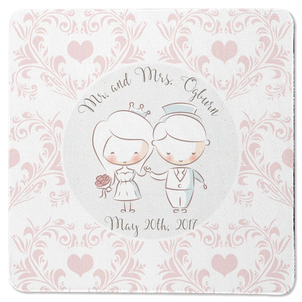 Wedding People Square Coaster Rubber Back - Single
