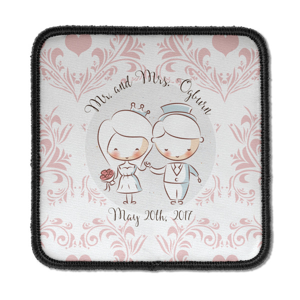 Custom Wedding People Iron On Square Patch w/ Couple's Names