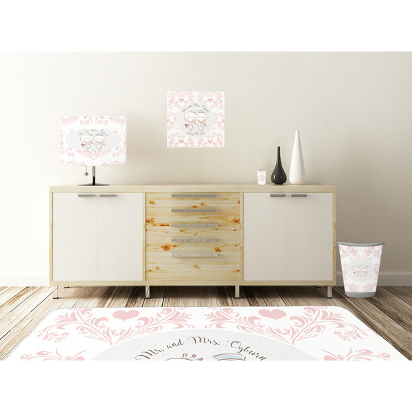 Wedding People Square Wall Decal Wooden Desk