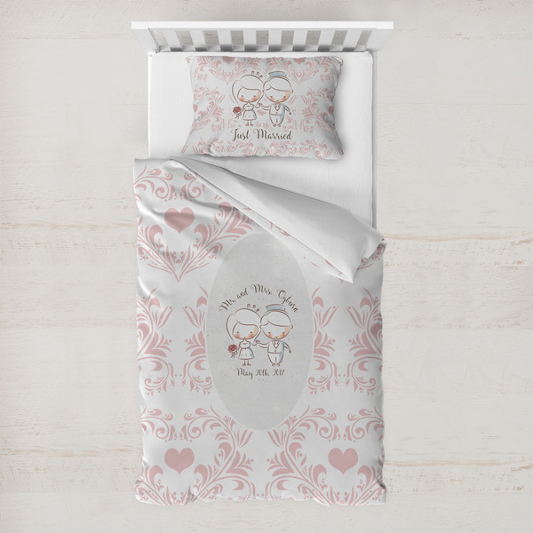 Custom Wedding People Toddler Bedding w/ Couple's Names