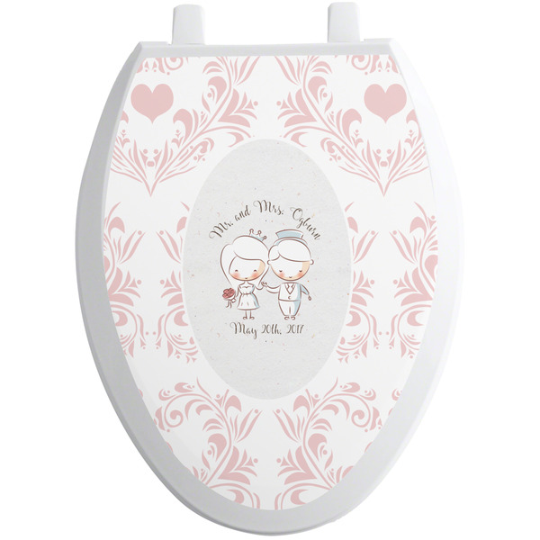 Custom Wedding People Toilet Seat Decal - Elongated (Personalized)