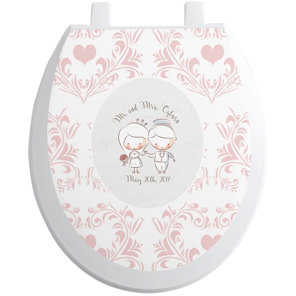 Custom Wedding People Toilet Seat Decal - Round (Personalized)