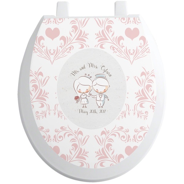 Custom Wedding People Toilet Seat Decal - Round (Personalized)