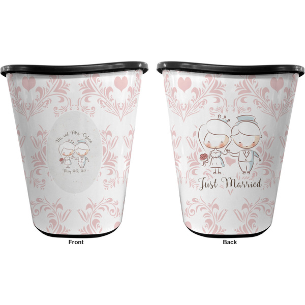 Wedding People Trash Can Black - Front and Back - Apvl