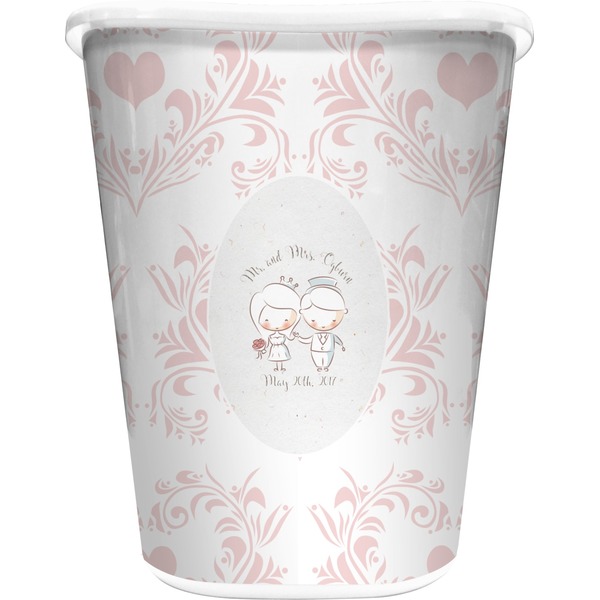 Custom Wedding People Waste Basket - Single Sided (White) (Personalized)