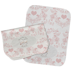 Wedding People Burp Cloths - Fleece - Set of 2 w/ Couple's Names