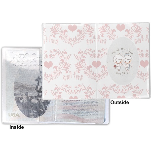 Wedding People Vinyl Passport Holder - Flat Front and Back