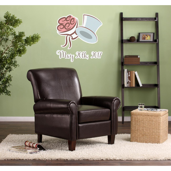 Wedding People Wall Graphic on Living Room Wall