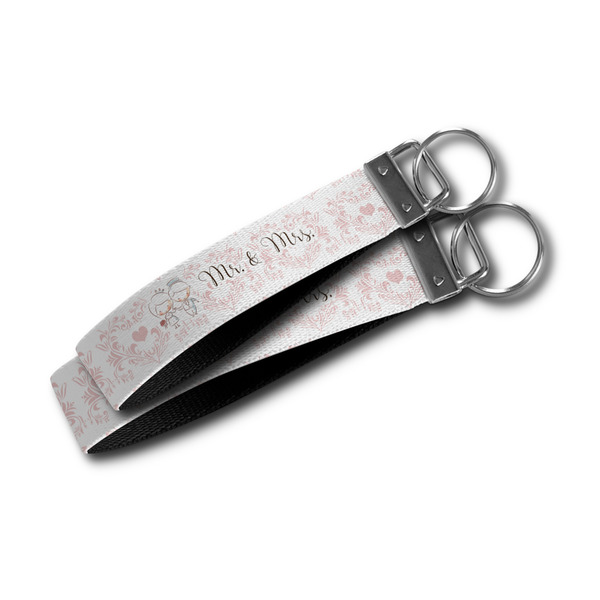 Wedding People Webbing Keychain FOBs - Size Comparison