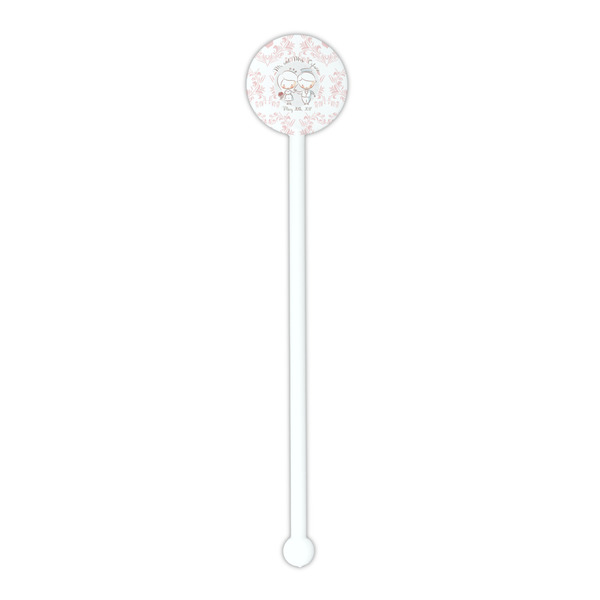 Wedding People White Plastic 5.5" Stir Stick - Round - Single Stick