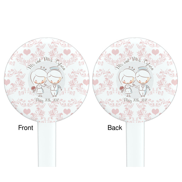 Wedding People White Plastic 7" Stir Stick - Double Sided - Round - Front & Back