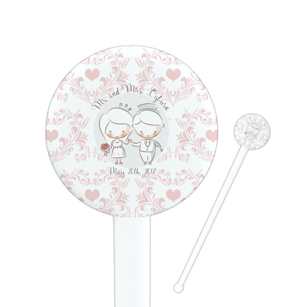 Custom Wedding People Round Plastic Stir Sticks (Personalized)