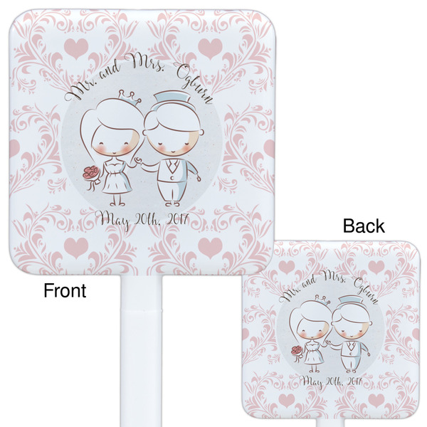 Wedding People White Plastic Stir Stick - Double Sided - Approval