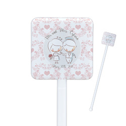 Wedding People Square Plastic Stir Sticks (Personalized)