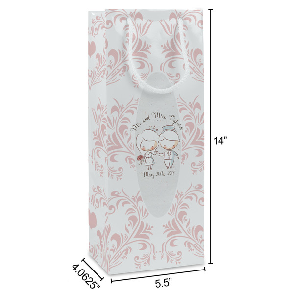 Wedding People Wine Gift Bag - Dimensions