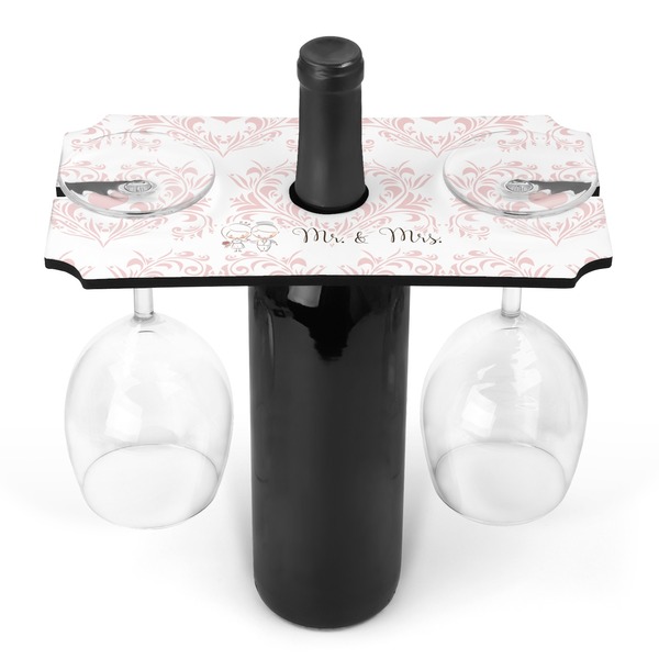 Custom Wedding People Wine Bottle & Glass Holder (Personalized)