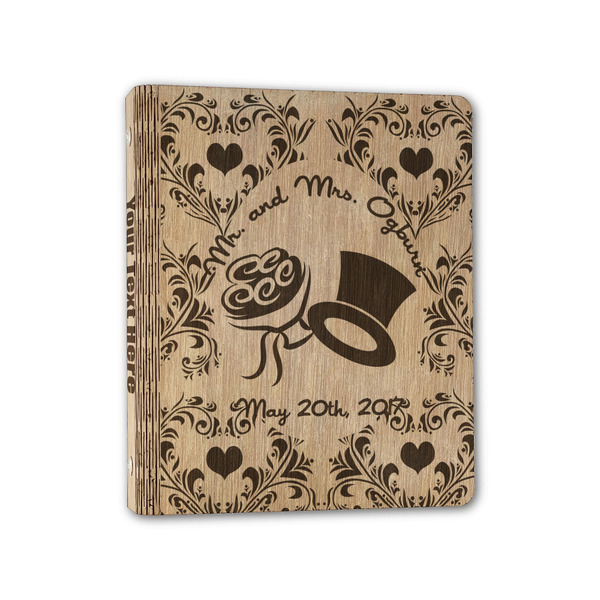 Custom Wedding People Wood 3-Ring Binder - 1" Half-Letter Size (Personalized)