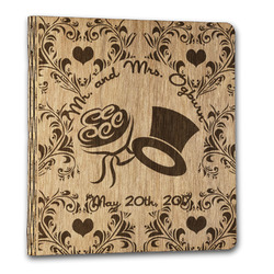 Wedding People Wood 3-Ring Binder - 1" Letter Size (Personalized)