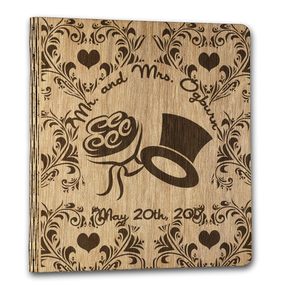 Custom Wedding People Wood 3-Ring Binder - 1" Letter Size (Personalized)