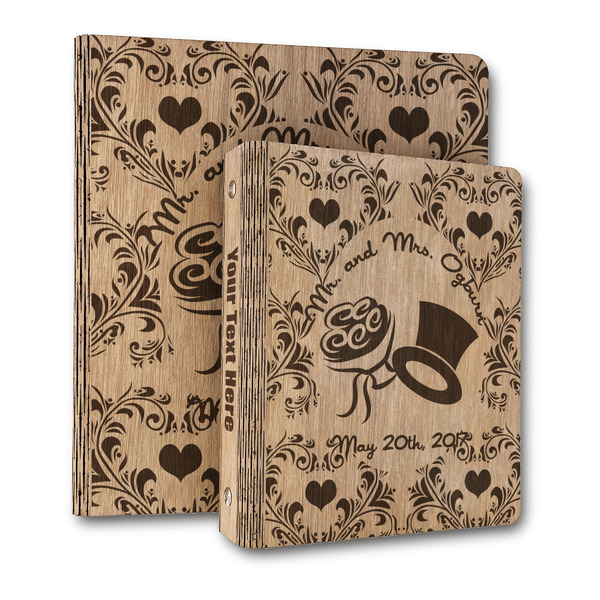 Custom Wedding People Wood 3-Ring Binder (Personalized)