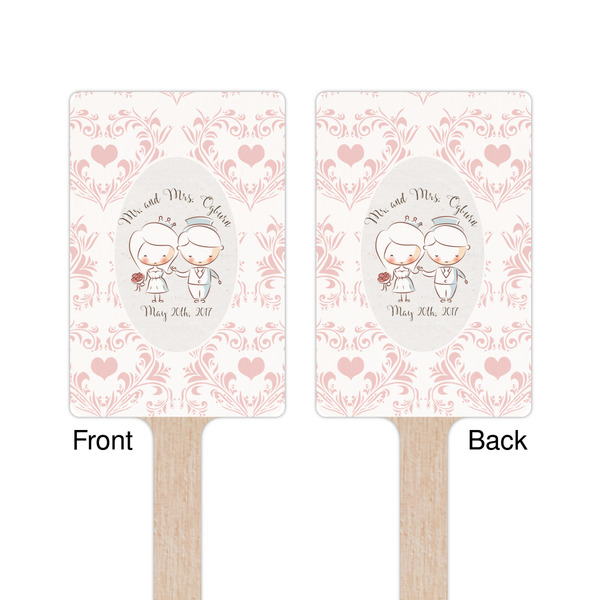 Wedding People Wooden 6.25" Stir Stick - Rectangular - Double Sided - Front & Back