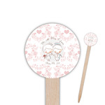 Wedding People 6" Round Wooden Food Picks - Single Sided (Personalized)