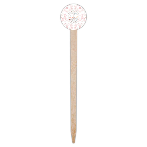 Wedding People Wooden 6" Food Pick - Round - Single Pick