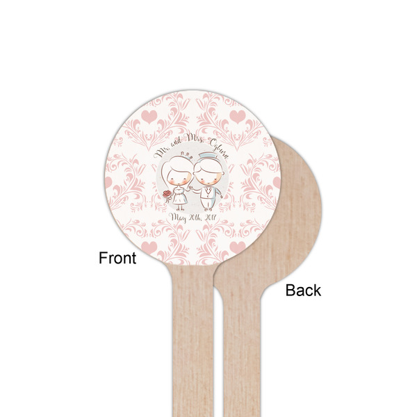 Wedding People Wooden 6" Stir Stick - Round - Single Sided - Front & Back