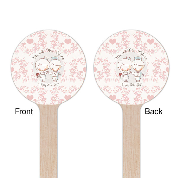 Wedding People Wooden 7.5" Stir Stick - Round - Double Sided - Front & Back