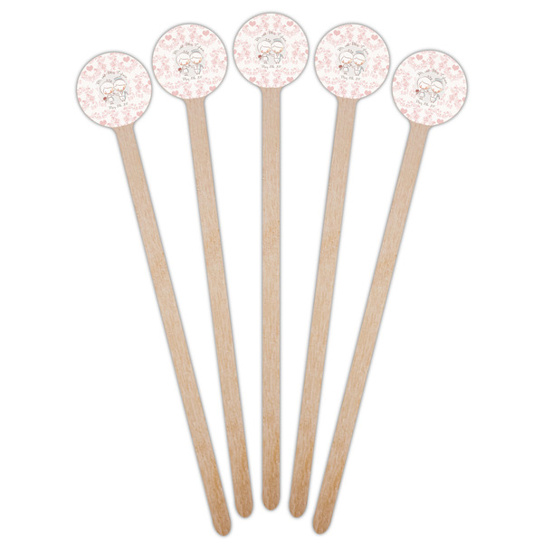 Wedding People Wooden 7.5" Stir Stick - Round - Fan View
