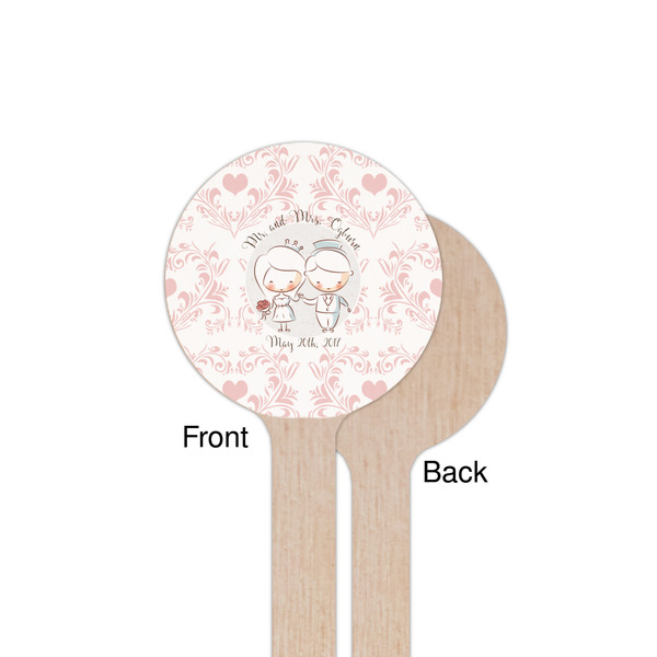 Wedding People Wooden 7.5" Stir Stick - Round - Single Sided - Front & Back